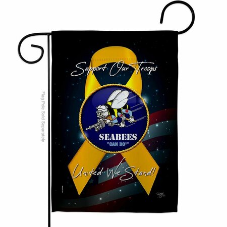 GARDENCONTROL 13 x 18.5 in. Support Seabees Garden Flag with Armed Forces Navy Double-Sided  Vertical Flags GA3860585